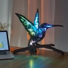 Hummingbird Wood Animal Statue Lamp with Voice Control and Remote Control
