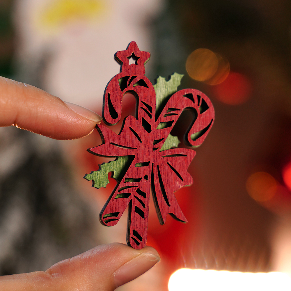 Christmas Wood Carving Ornaments, Doors & Windows Decorati Christmas multi-graphic hanging series
