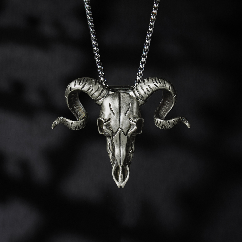 Goat Head Knife Pendant, Goat Head Necklace with Concealed Blade
