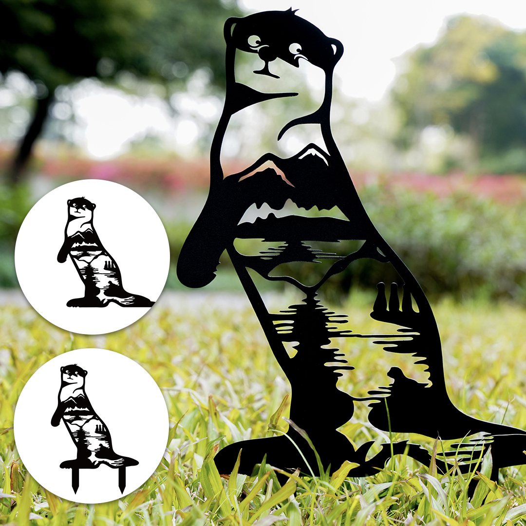 Metal Otter - Garden Decor Art