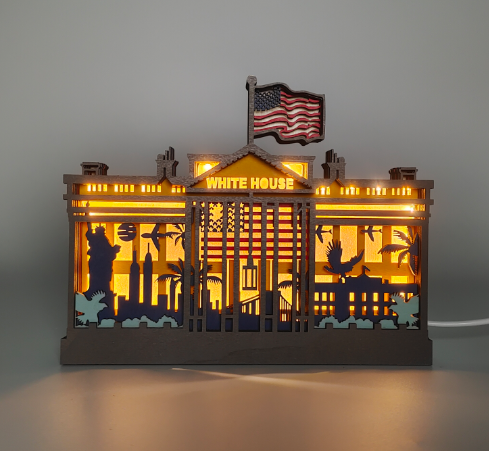 The White House Wooden Night Light, Suitable for Home Decoration,Holiday Gift,Art Night Light
