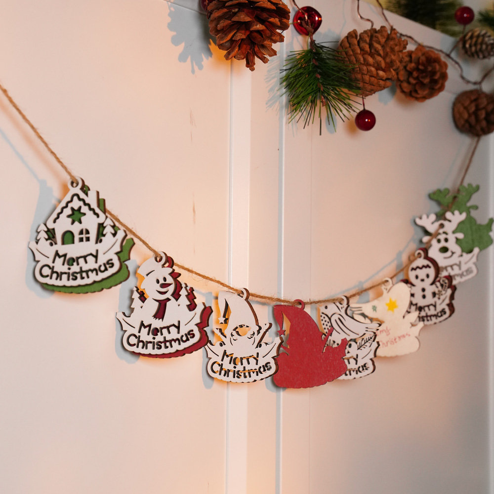 Merry Christmas Decorations Craft Hanging Santa Carving Ornaments On the Christmas Tree