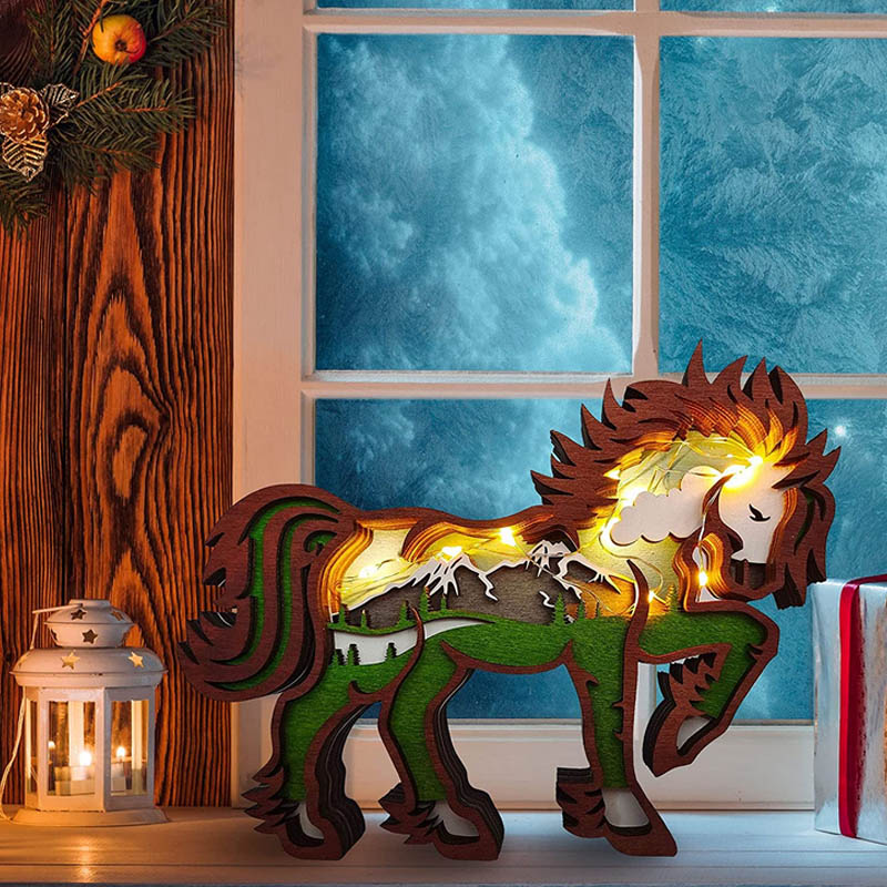 HOT SALE🔥-Horse Wooden Carving Gift