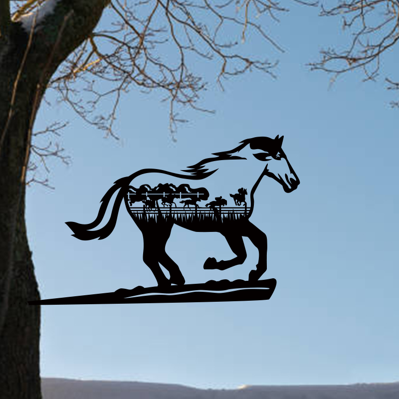 Metal Pommel Horse - Garden Decor Art