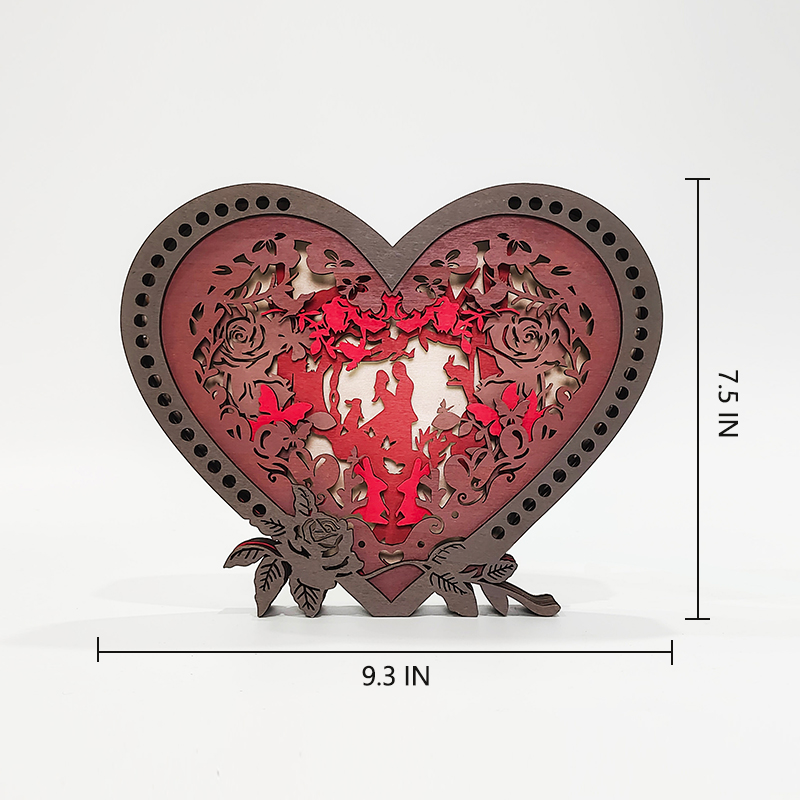 Heart-Shaped Wooden Carving Unique Gifts for Girlfriend Wife Wedding Engagement Romantic Decor