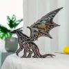 Magical Dragon Wood Animal Statue Lamp with Voice Control and Remote Control