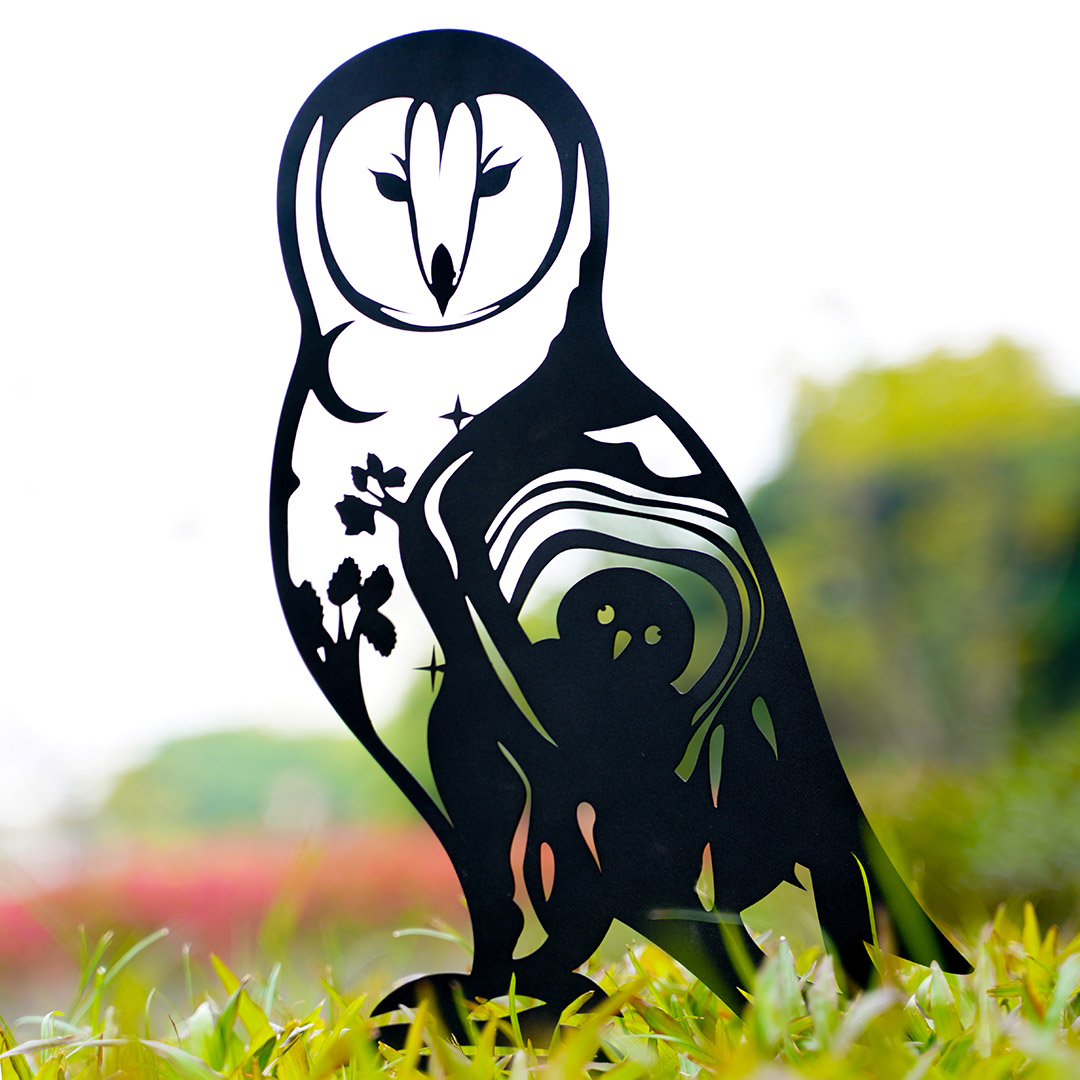 Customaket Metal Owl Garden Decor Art 6603