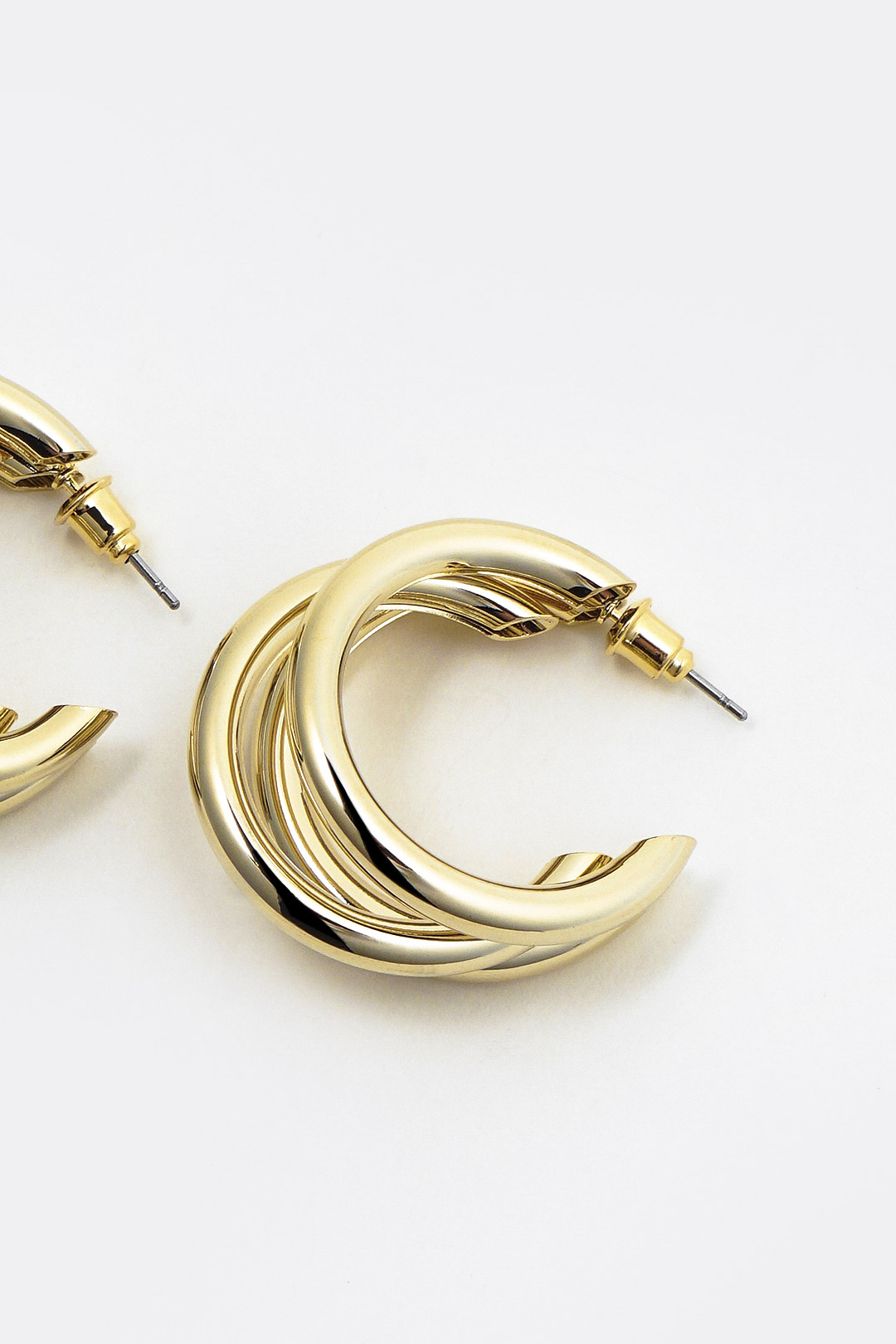 Accessorize Triple Hoop Earrings In Gold