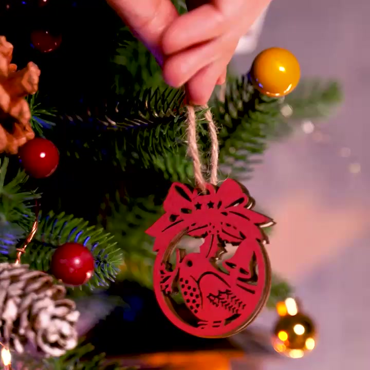 Christmas Wood Carving Ornaments, Doors & Windows Decorati  Christmas Crystal Ball Hanging Series
