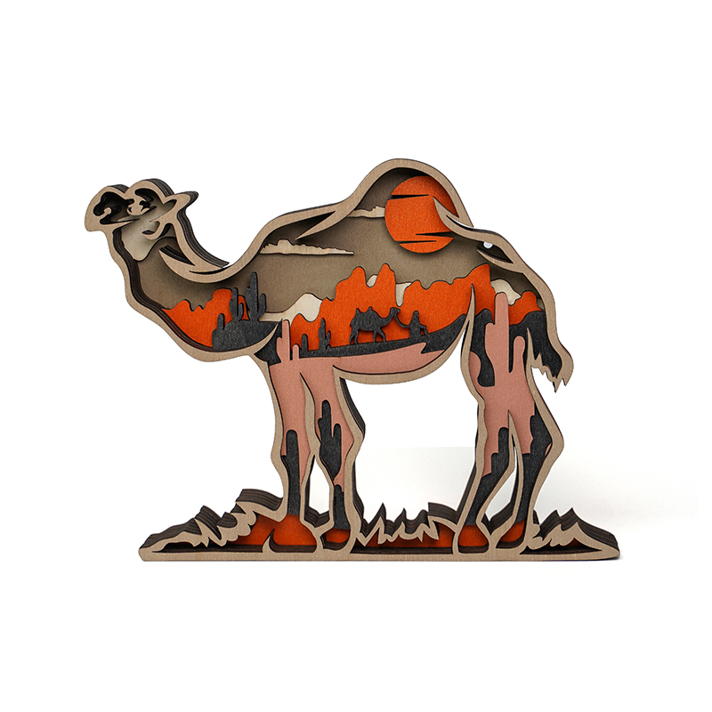 Camel LED Wooden Night Light Gift for Festival Home Desktop Decor