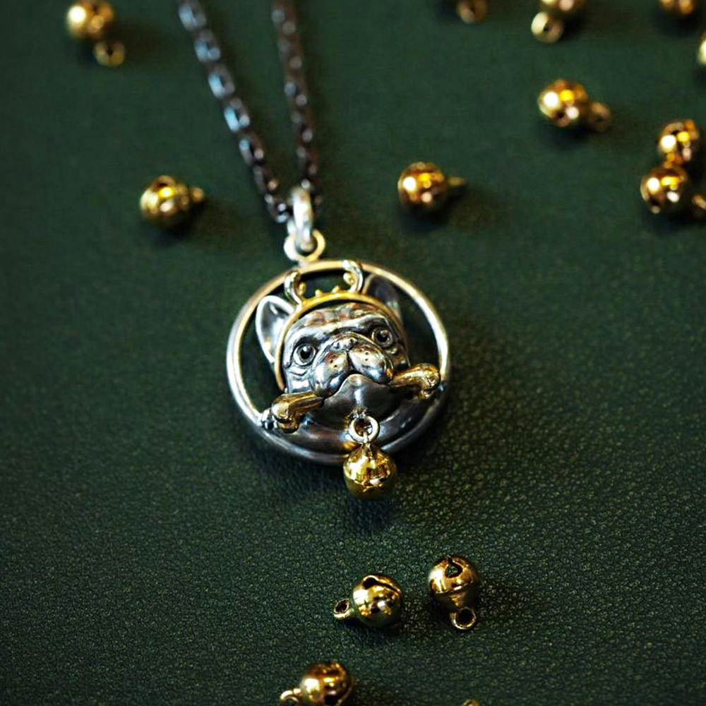 Bulldog necklace pendant, send family, friends gifts, creative pendants