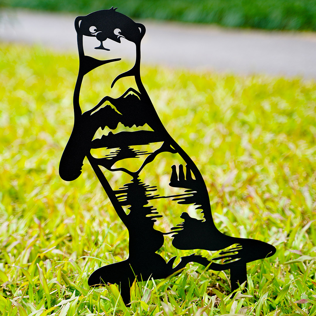 Metal Otter - Garden Decor Art